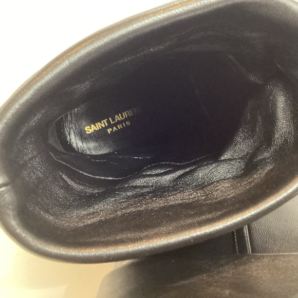 SAINT LAURENT LEATHER MID CALF BOOTS SZ 40.5 - Picture 10 of 12